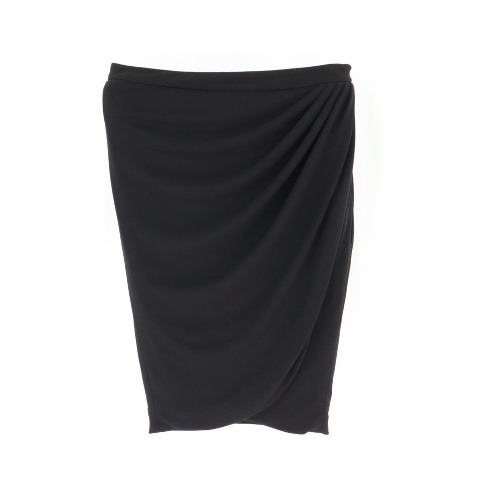 Forever 21 Bandage Skirt Womens M‎ Black Polyester Blend Stretch Lined Gathered